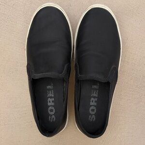 Sorel Black Loafers with White Sole